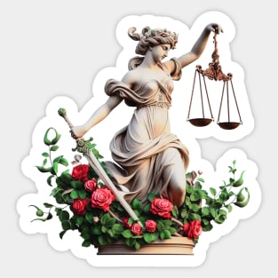 no justice no peace - lady of justice without blindfold Sticker